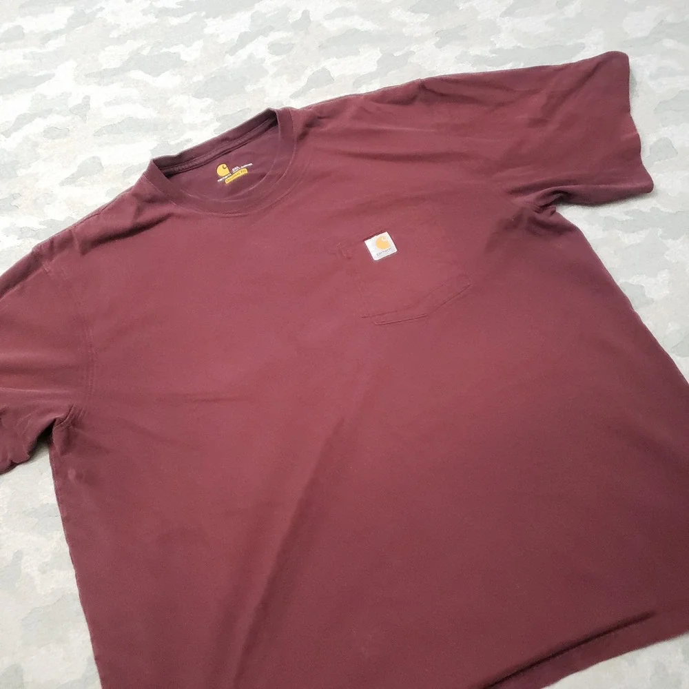 Carhartt Shirt Mens 2XL Red Pocket Tee Short Sleeve Workwear Outdoors